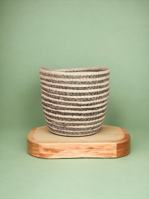 Panier naturel rayé D16