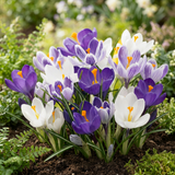 Crocus bleu et blanc en mélange