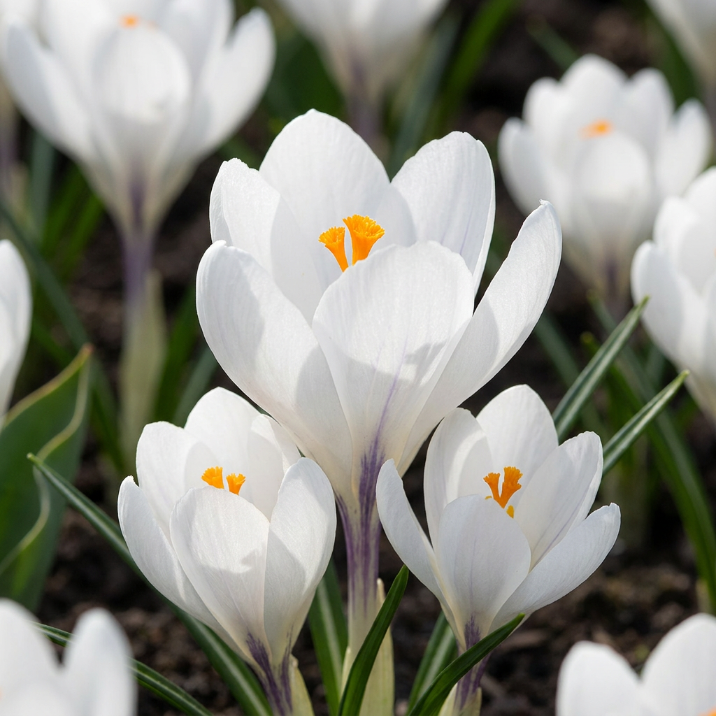 Crocus blanc à grandes fleurs